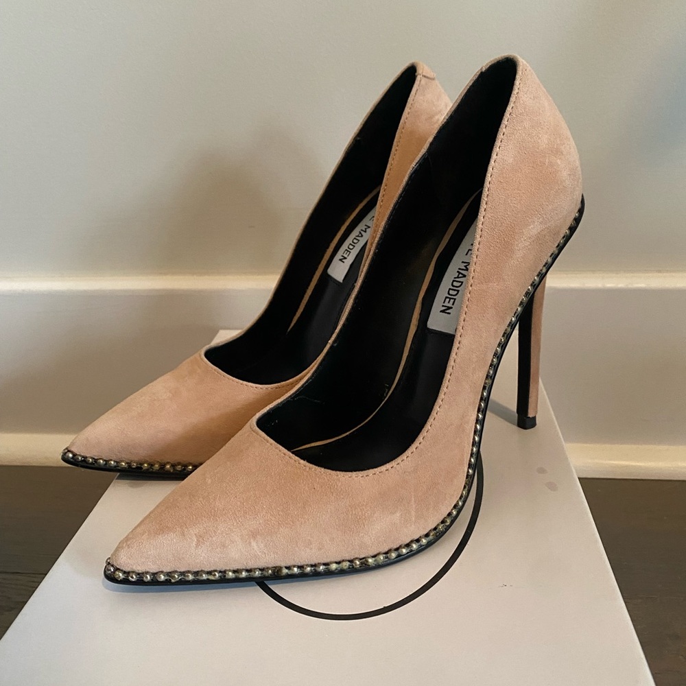 Steve Madden - Stellar Blush Suede Heels - Picture 2 of 7